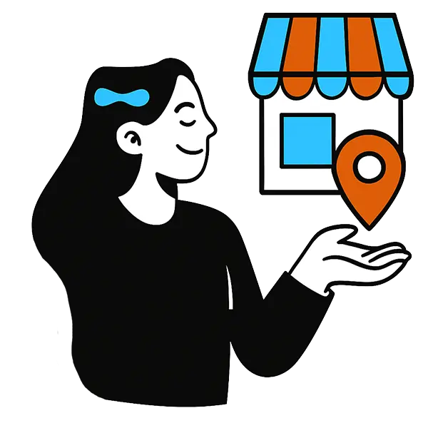 Local SEO 8 illustrated girl optimizing her local search profile