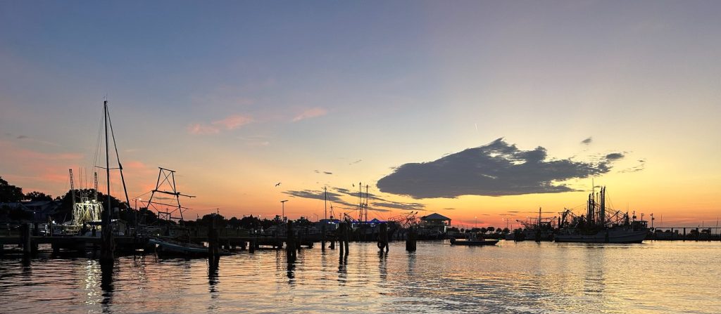 sunset harbor view