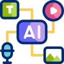 AI-powered SEO services icon illustrating artificial intelligence, machine learning, search optimization, and digital marketing technology